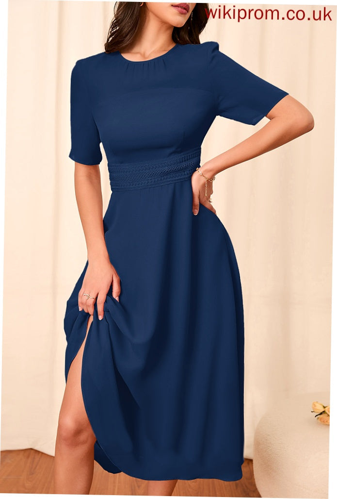 Sleeves Knee-Length A-Line Silhouette Straps Length Fabric Sleeve Deja Bridesmaid Dresses