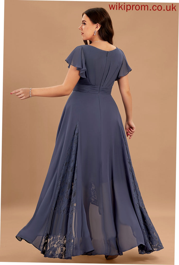 Silhouette Ruffle Fabric Asymmetrical Neckline Embellishment Length A-Line V-neck Marisa Bridesmaid Dresses