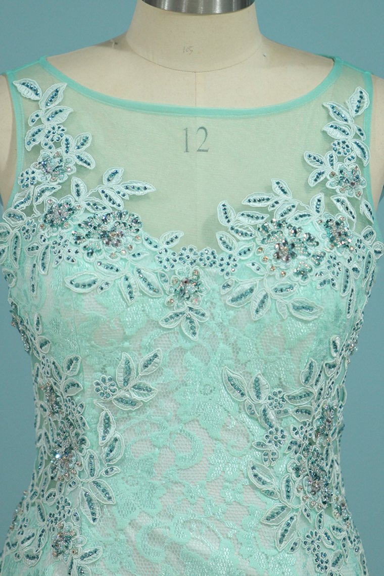 Prom Dresses Mermaid Scoop With Applique And Beads Lace