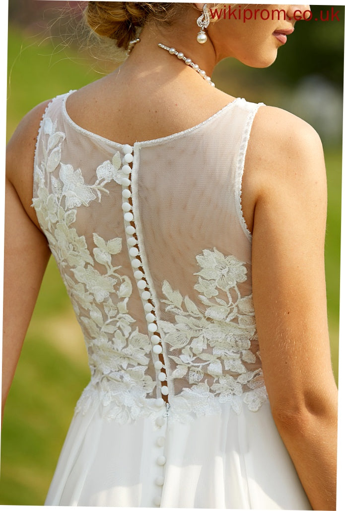 Court V-neck Beading Suzanne Sequins A-Line Lace With Wedding Dress Train Chiffon Wedding Dresses