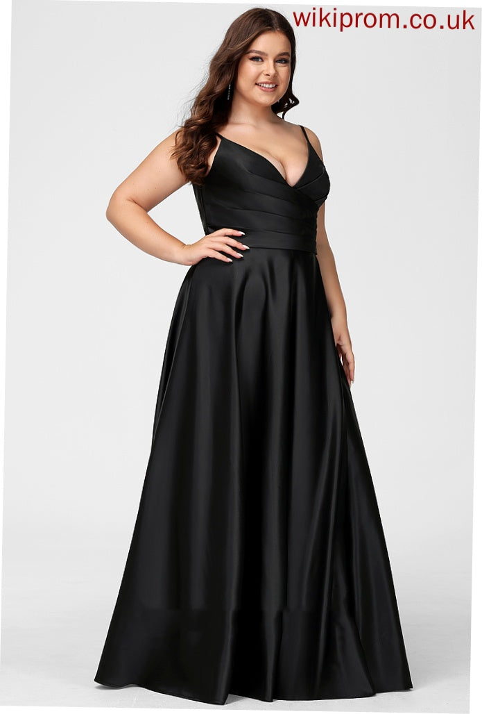 Neckline Length Ruffle A-Line Silhouette V-neck Floor-Length Fabric Embellishment Akira Bridesmaid Dresses