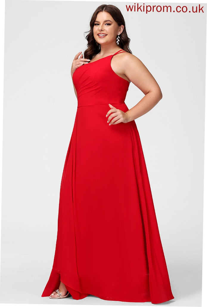 Embellishment Length Floor-Length Fabric A-Line SplitFront Ruffle Neckline One-Shoulder Silhouette Aria Sleeveless Bridesmaid Dresses