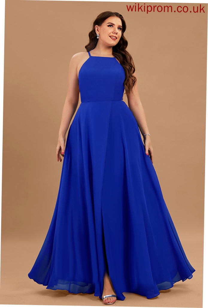 Chiffon Scoop Helga A-Line Prom Dresses Floor-Length