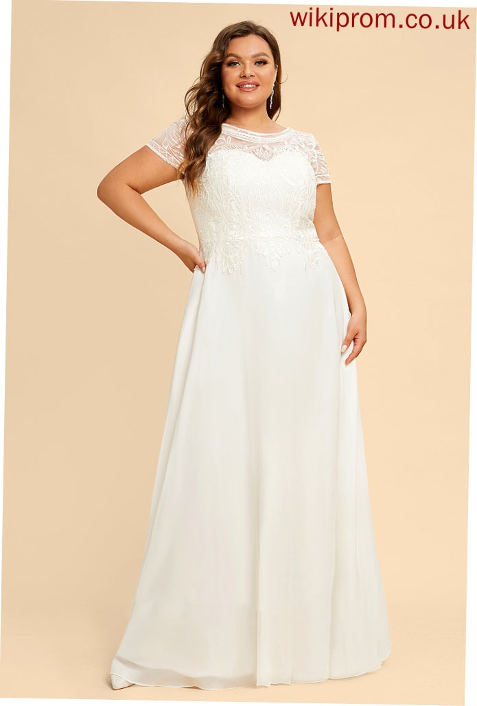 Wedding Dresses Chiffon With Dress Neck Wedding Scoop Floor-Length Sequins Lace Lilliana