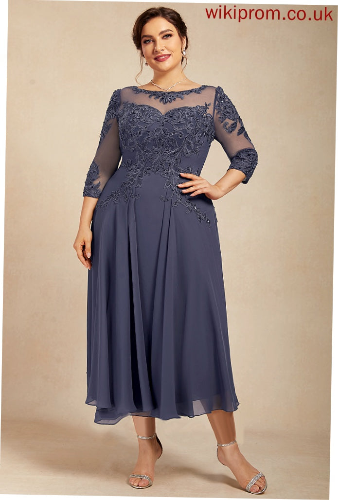 Formal Dresses Lace A-line Round Dresses Chiffon Jada Neck