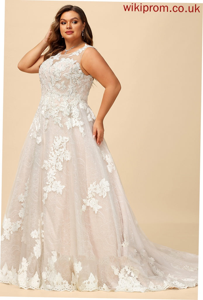 Court Nora Lace With Ball-Gown/Princess Wedding Dresses Tulle Beading Wedding Sequins Dress Train Illusion