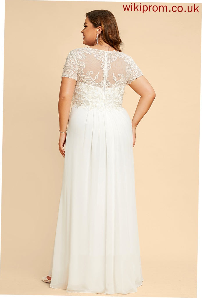 Dress Floor-Length V-neck Lyla A-Line With Lace Wedding Chiffon Wedding Dresses