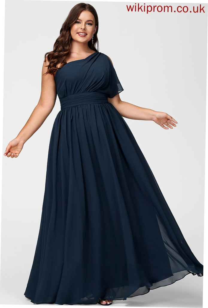 A-Line Embellishment Fabric Floor-Length Neckline Length One-Shoulder Ruffle Silhouette Nia Bridesmaid Dresses