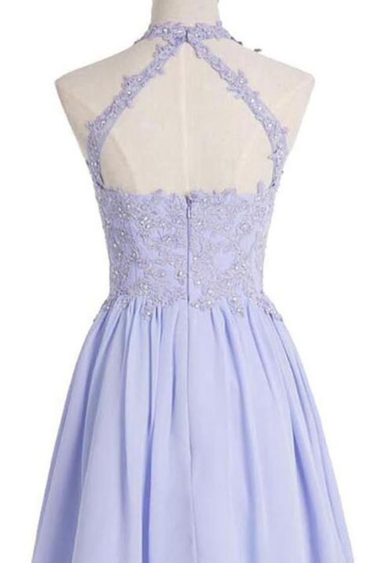 Chiffon Scoop With Beading Homecoming Dresses A Line Short/Mini Zipper Up