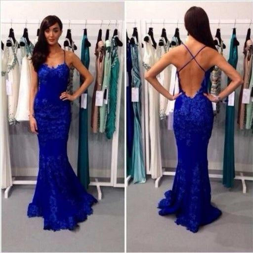 Black Prom Dresses Mermaid Prom Dress Lace Prom Dress Backless Evening Gowns WK967