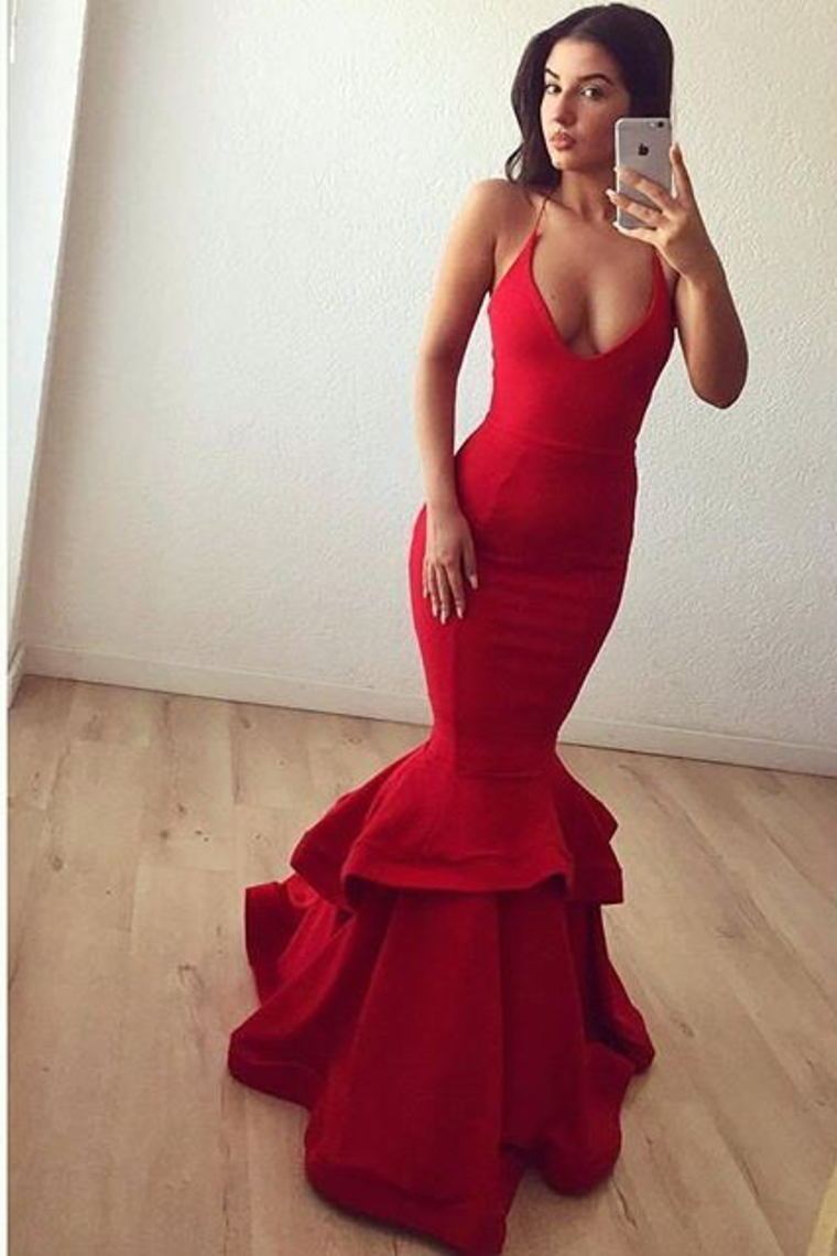 Mermaid Halter Evening Dresses Satin Floor Length Open Back