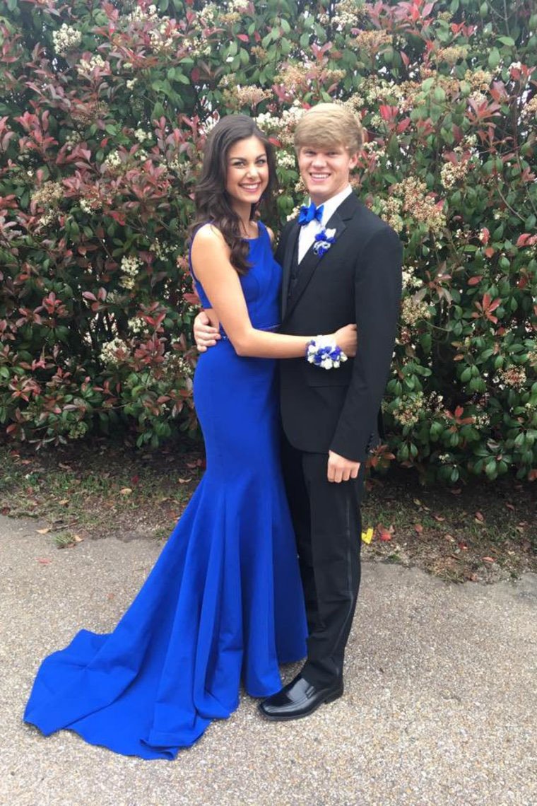 Simple Mermaid Open Back Royal Blue Prom Dresses For Teens, Long Prom Dress SWK15394