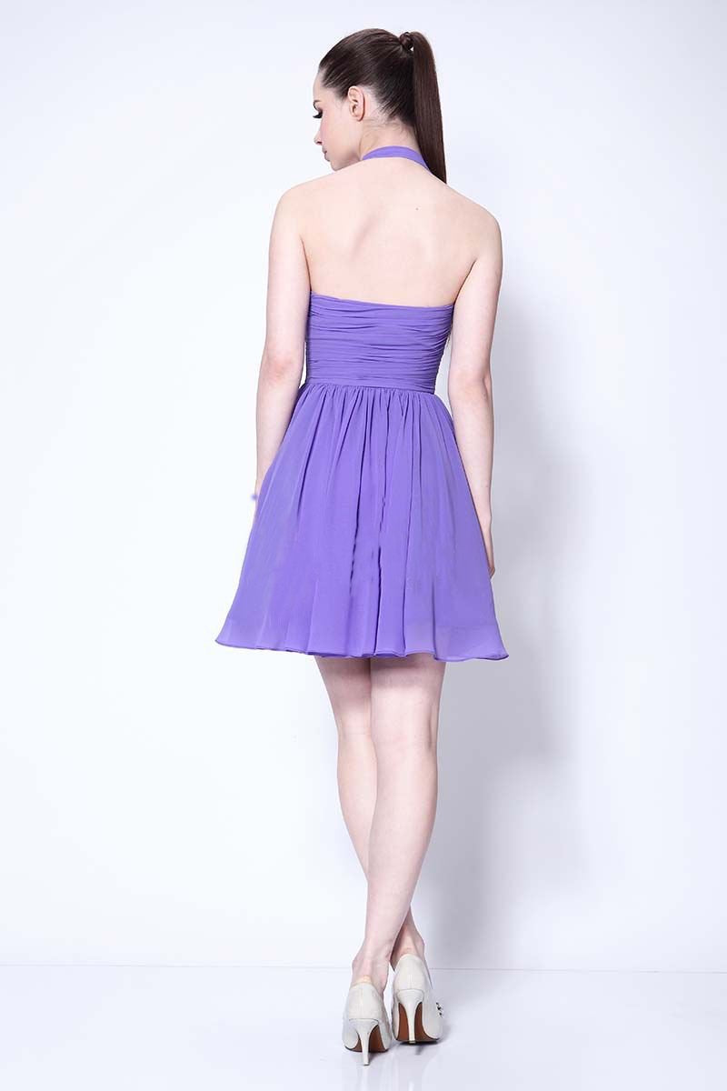 Lovely Halter Neckline Short Chiffon Cute Mini Homecoming Dress Graduation Dress WK124