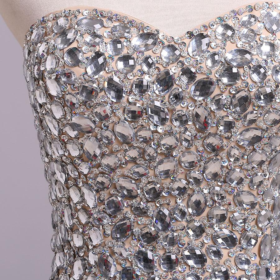 Sexy Mermaid Rhinestone Sweetheart Chiffon Sleeveless Slit Long Prom Dresses WK172