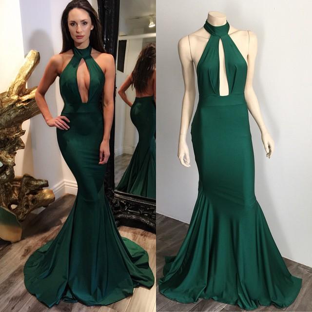 Long high neck mermaid sexy prom dresses backless prom dresses dresses for prom PD190468