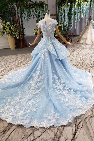 Light Sky Blue Gorgeous Prom Dress WK618