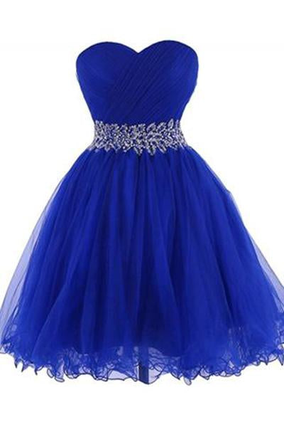 Modern Sweetheart Knee Length Royal Blue Homecoming Dress WK326